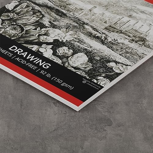 SoHo Urban Artist Softcover Drawing Pad - 18"x24", 6 Pack w/144 Sheets Total - 92 lbs/150gsm, Mixed Media, Dual-Sided, Acid-Free, Wire-Bound, Micro-Perforated, Repeated Erasing & Reworking - size: 18"x24"