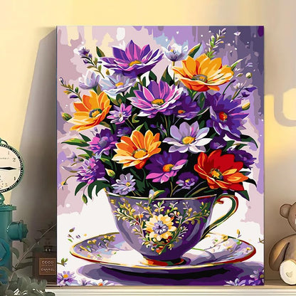 Arttoplus Flowers Paint by Numbers Kit for Adults Beginner 16x20 inch - color: A-MT19890-US