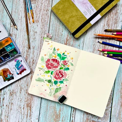 tumuarta Watercolor Sketchbook, 6x6”, 140 LB, 300GSM, 100% Cotton Paper - color: Blue, size: 6"x6"