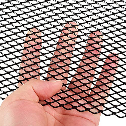 AggAuto Universal 40"x13" Car Grill Mesh 6x12mm Rhombic Hole Black | Aluminum Alloy Automotive Grille Insert Bumper, One of the Most Multifunctional Shape Grids 100x33cm - size: 6x12mm Rhombus - Black