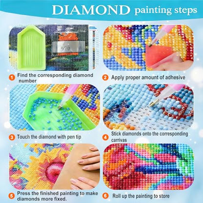 HvasJing Link Diamond Painting Kit for Adults, Flower Fairy Diamond Art Kit