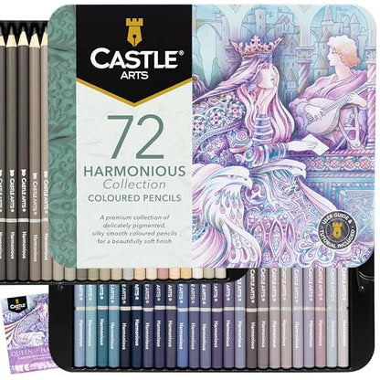 Castle Art Supplies 72 Colored Pencils - Muted, Relaxing Art Palette