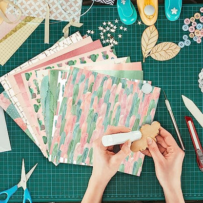 Scrapbook Paper, 24 Sheets 6"×6" 160gsm Single-Sided Patterned Cardstock - color: 24 sheets-cactus
