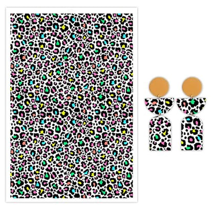 10 Sheets Clay Transfer Paper for Earrings & Polymer Clay, Leopard Print Pattern Water Transfer Paper for Polymer Clay Jewelry Necklaces Pendants DIY Craft Supplies 5.82x3.93inch - color: Leopard Print