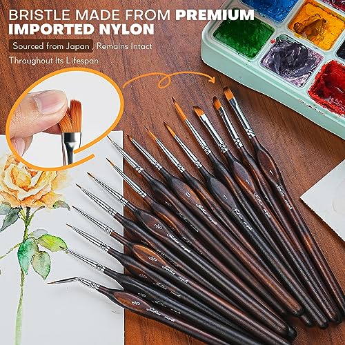 Golden Maple Miniature Paint Brushes Drybrush - Model Paint Brush Set - color: Cocoa Brown