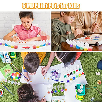 YGAOHF 36 Pcs Empty Paint Pots, Small Paint Containers with Lids, Easy Open Acrylic Paint Cups with Lid Paint Strips for Kids Classroom School Painting Art Supplies - color: 6 Strips