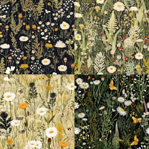 6x6 Inch Scrapbook Paper Pad-24 Single-Sided Sheets with 12 Unique Wildflower Designs-Perfect for Crafting, Card Making and DIY Projects - color: 6x6 Wildflower