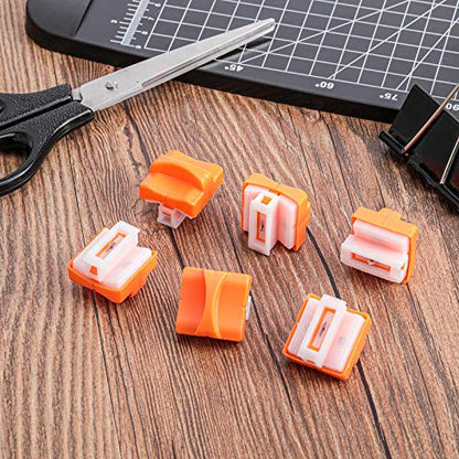 15 Pieces Paper Cutter Replacement Blade with Security Safeguar Paper Trimmer Blades Refill(Orange) - color: Orange