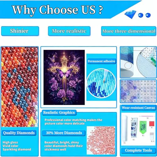 Arttoplus Religious Cross Diamond Art Kits for Adults Beginner 12x16 inch - color: G9360-US