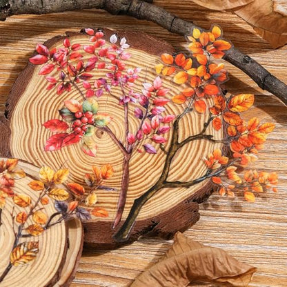 Foliage PET Sticker Set, 150PCS Leaf and Branch Stickers for Scrapbooking, Journaling, DIY Crafts, and Art Supplies - color: Leafy Branches