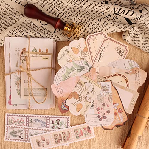 200Pcs Vintage Scrapbook Stickers, Aesthetic Junk Journal Stamping Supplies Kit, Scrapbooking Ephemera Washi Paper for Bullet Journaling Planners Diary Collage - style: Forest
