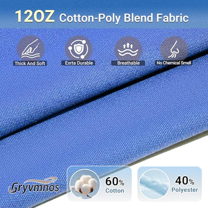 12oz Heavy Duty Cotton Canvas Fabric, Thickend Cotton Duck Cloth, 1 Yard - color: Blue, size: 1 Yard Pre-cut
