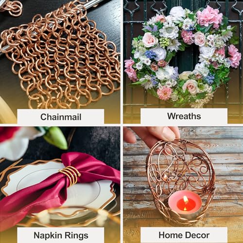 Mandala Crafts 12 Gauge Rose Gold Tone Combo Anodized Aluminum Craft Wire - color: Rose Gold Tone Combo, size: 12 Gauge 46X6 Feet