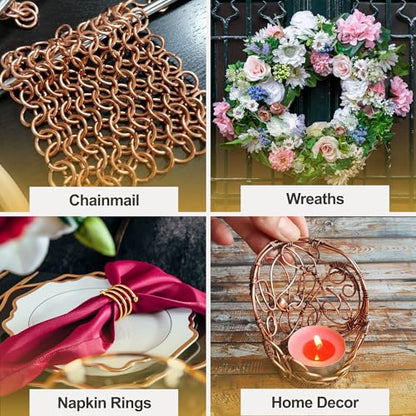Mandala Crafts 12 Gauge Rose Gold Tone Combo Anodized Aluminum Craft Wire - color: Rose Gold Tone Combo, size: 12 Gauge 46X6 Feet