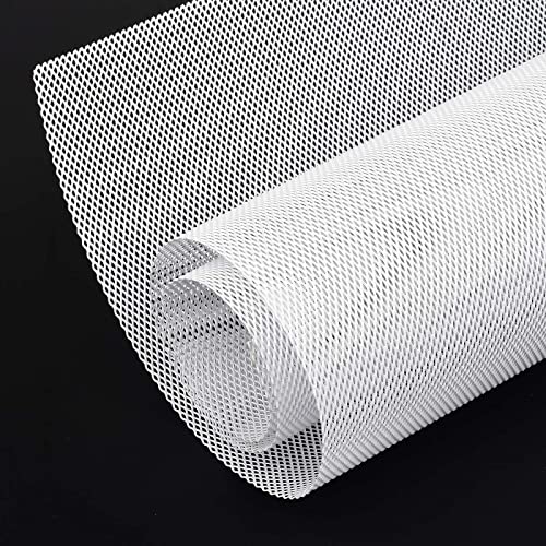 AggAuto Universal 40"x13" Car Grill Mesh 3x6mm Rhombic Hole White | Aluminum Alloy Automotive Grille Insert Bumper, One of the Most Multifunctional Shape Grids 100x33cm - size: 3x6mm Rhombus - White