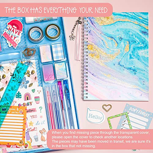 ABERLLS DIY Journal Kit for Girls, Birthday Gift for 6 7 8 9 10 11 12 Year Old Girl, Art Crafts Kits for Tween Teenage Kids, Scrapbook Diary Supplies Toy Set - color: Blue