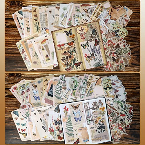 EWPJDK 200 PCS Vintage Scrapbook Supplies for Junk Journal | DIY Paper Stickers Ephemera Pack for Art Journaling, Bullet Craft, Collage, Aesthetic Gift