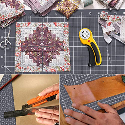 Headley Tools Thickened 24 x 36 Inch Self Healing Cutting Mat, Durable A1 Double Sided 5-Layer Craft Cutting Board for Fabric, Quilting, Sewing, Hobby, Scrapbooking, Arts and Crafts Project, Dark Gray - color: Gray, size: 36"L x 24"W