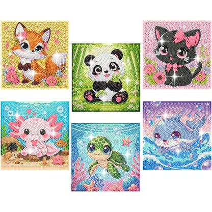 Arttoplus 6 Pack Animals Diamond Art Kits for Kids Ages 8-12 (6x6 inch) - color: 6DXZ123