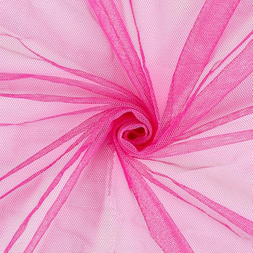 63 Inch Hot Pink Mesh Fabric by The Yard Breathable Polyester Netting Tulle Cloth Soft Voile Solid Sheer Gauze Mosquito Net Fabric for Sewing Making Crafts Garments Clothes Dresses Diy Decor - color: Cerise