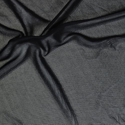 Manyshofu Black Mesh Fabric by The Yard 4-Way Stretch, 60 Wide (1 Yard) - color: Black, size: 1 Yard