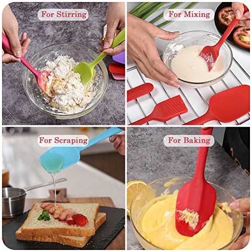 Silicone Spatula Set, Rubber Spoon Spatula for Baking, Heat Resistant Cooking Utensil, Flexible Silicone Spoon Baking Mixing Tool Cooking Gadget (4-Piece) - size: 8.2 in x 1.8 in x 4 Pcs