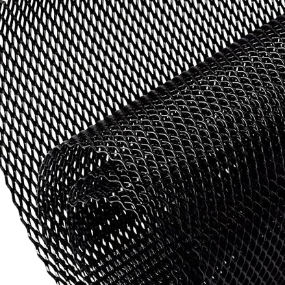 AggAuto Universal 40"x13" Car Grill Mesh 5x10mm Rhombic Hole Black | Aluminum Alloy Automotive Grille Insert Bumper, One of the Most Multifunctional Shape Grids 100x33cm - size: 5x10mm Rhombus - Black