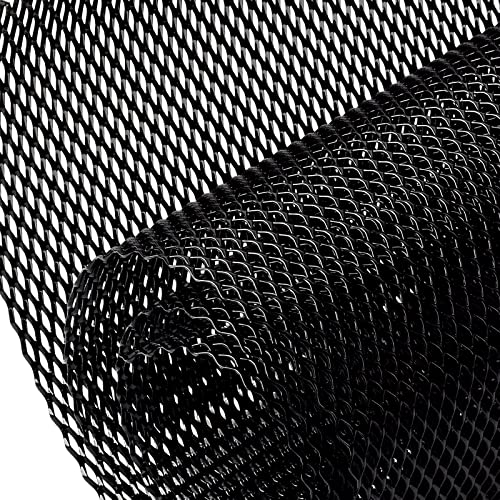 AggAuto Universal 40"x13" Car Grill Mesh 5x10mm Rhombic Hole Black | Aluminum Alloy Automotive Grille Insert Bumper, One of the Most Multifunctional Shape Grids 100x33cm - size: 5x10mm Rhombus - Black