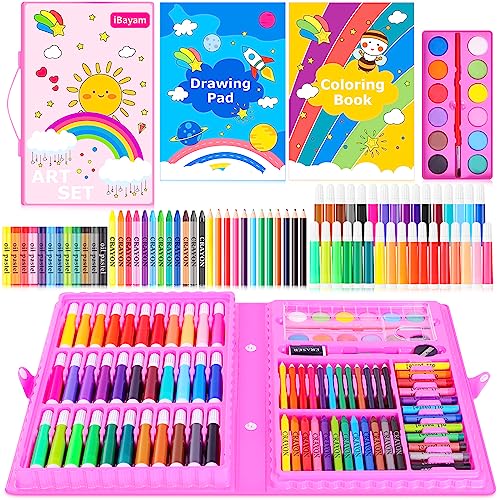 iBayam Art Supplies, 149-Pack Drawing Kit Painting Art Set Kits, Pink Box - color: Pink