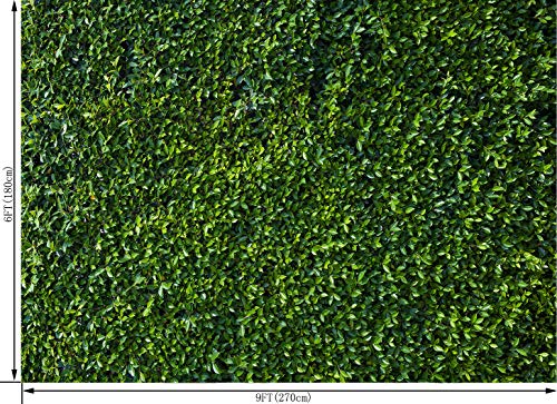 9X6FT Grass Wall Backdrop Nature Theme Green Leaves Backdrops Lawn Grass Photography Studio Props Backgrounds Party Decoration Banner Photoshoot Photo Booth Vinyl Backdrop PCK41A - size: 9X6FT