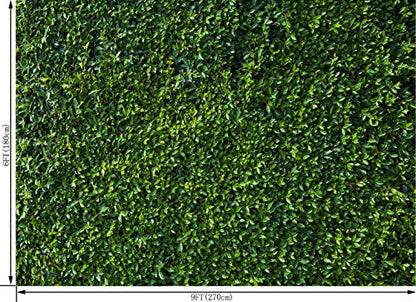 9X6FT Grass Wall Backdrop Nature Theme Green Leaves Backdrops Lawn Grass Photography Studio Props Backgrounds Party Decoration Banner Photoshoot Photo Booth Vinyl Backdrop PCK41A - size: 9X6FT