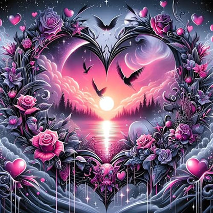 5D Heart and Flower Diamond Art Kits for Adults, DIY Diamond Painting Kits - color: QY152