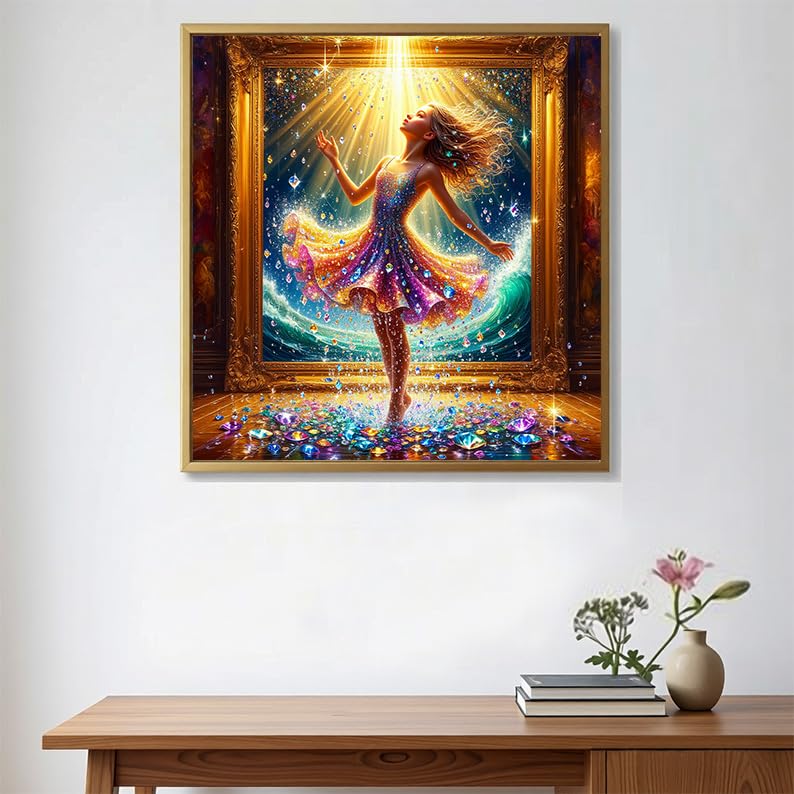 ALEXMACLIST Dazzling Gem Dancer 14x14 Full Drill Diamond Painting Kit - color: Glowing Dancer