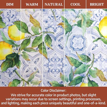 Maison d' Hermine Aprons for women with Pocket 100% Cotton (27.50"x31.50") | Adjustable Neck Strap & long ties Apron Men Chef Wedding Cooking Gardening Server Maid - color: 025 - Citrus