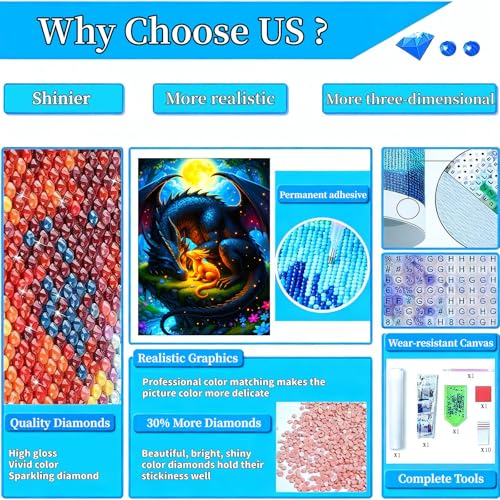 Arttoplus Dragon Diamond Art Kits for Adults Beginner 12x16 inch - color: G9468
