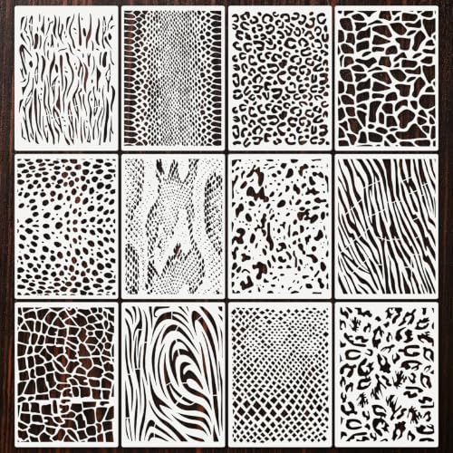Geometric Texture Stencils for Crafts Reusable 16Pcs Stencils(8.2X5.9 Inch) - color: Texture 26
