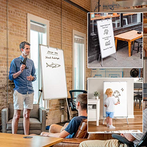 Maxtek Easel Whiteboard 40 x 28 in, Stand Tripod with Height Adjustable | Magnetic Dry Erase Surface, Flipchart Stand, Portable Tripod Easel for Office, Teaching, Home and Classroom - style: 40x28 White