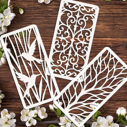 20pcs Flower Stencils for Painting Texture Stencils for Crafts Reusable Plant Patterns Floral Templates for Painting on Wood Wall Furniture Card Canvas Fabric Paper Scrapbook - style: Floral Plants
