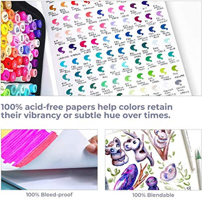 Ohuhu 8.3"x8.3" Marker Paper Pad Art Sketchbook for Drawing and Sketching | Square Sketch Book - 120 LB/200 GSM Smooth Drawing Paper - 78 Sheets/156 Pages - PU Hardcover Sketch Pad for Alcohol Markers - size: 8.3" x 8.3 "