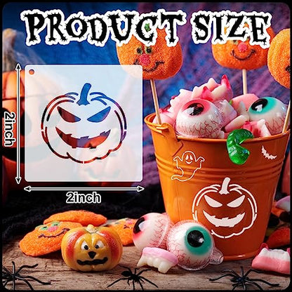 Fainne 100 Pcs 2 Inch Halloween Stencils Small Stencils for Painting | Reusable Craft Stencils, DIY Scrapbook, Wood Wall Fabric Rock Chalkboard Sign Painting, Home Art Decor Projects - style: Ghost