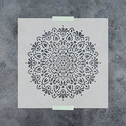 Harmony Mandala Stencil Template - Reusable Stencil for Painting Mandala Designs - 46" Diameter - size: 46" Diameter Half