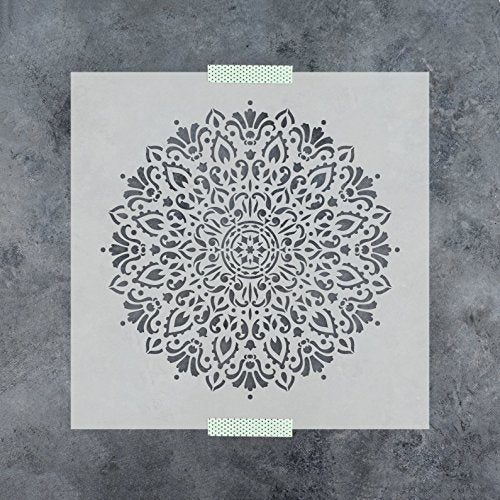 Harmony Mandala Stencil Template - Reusable Stencil for Painting Mandala Designs - 53" Diameter - size: 53" Diameter Half