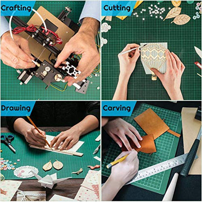 anezus Self Healing Sewing Mat, Rotary Cutting Mat Double Sided 5-Ply Craft Cutting Board for Sewing Crafts Hobby Fabric Precision Scrapbooking Project 9inch x 12inch(A4) - color: Green, size: 12" x 9"