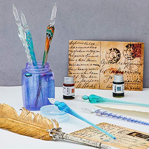 Zonon 6 Pcs Glass Dip Pen(Stylish Color,Bright Style) - color: Bright Color, style: Bright Style