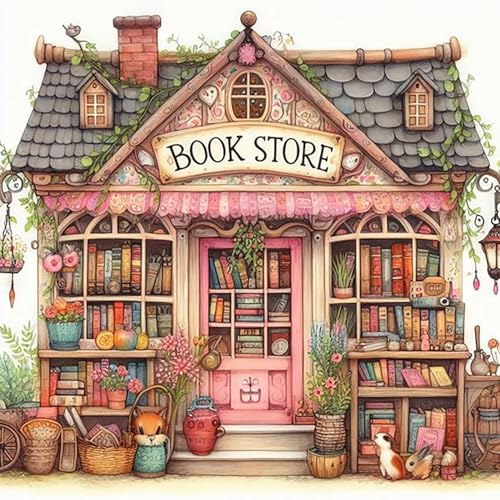 Diamond Art Kits for Adults,Book House Diamond Painting Kits 12x12in | Diamond Painting Kit - Sparkling Full Drill Design Perfect for Home Decor, Holiday Gifting, And Relaxing Crafting 12x12inch - color: DP00792
