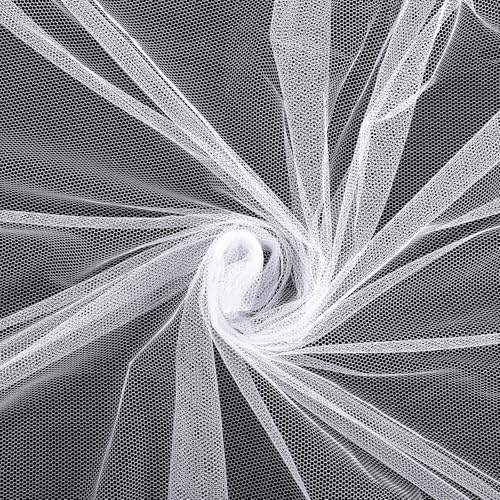 White Mesh Fabric 63 x 67 Inch Soft Mesh Slightly Stretchy Cuttable Netting Fabrics for Sewing Projects Shopping Bag Backpack Pocket