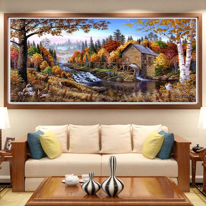 BOHADIY Diamond Painting Kits for Adults Rural Landscape Abstract 5D Diamond Art Kits for Adults, Large Size DIY Full Drill Paintings with Diamonds Gem Art Crafts for Home Wall Decor 16x27.5 Inch