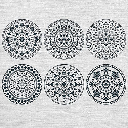Large Mandala Stencils for Painting, 6 Unique Designs, 12" X 12" Reusable Mandala Stencil Templates for Home Decor, Large Stencils for Painting Wall