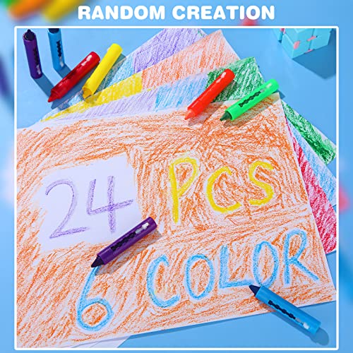 Epakh 24 Pieces Washable Crayons for Toddlers and Kids Easy Clean Colorful Crayons Shower Markers Toys Paint Art Supplies