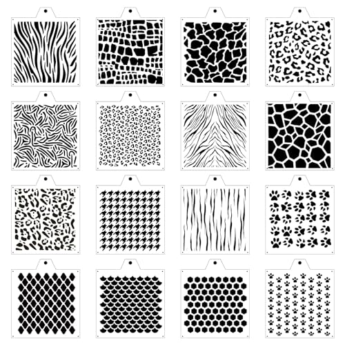 Leopard 5.5x5.5in Cheetah Animal Cow Print Skin Reusable Painting Template Stencils for Cake, Cookie Decorating & DIY Projects - style: Animal Prints